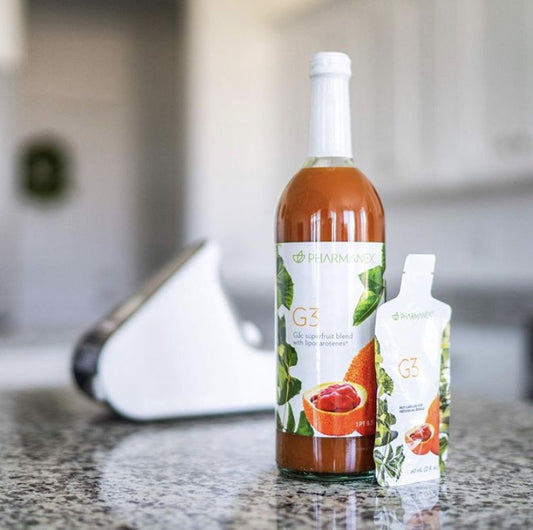 GlowJuice+ - "A nutrient-rich antioxidant blend that supports your immune system, boosts natural energy, and enhances your inner radiance."